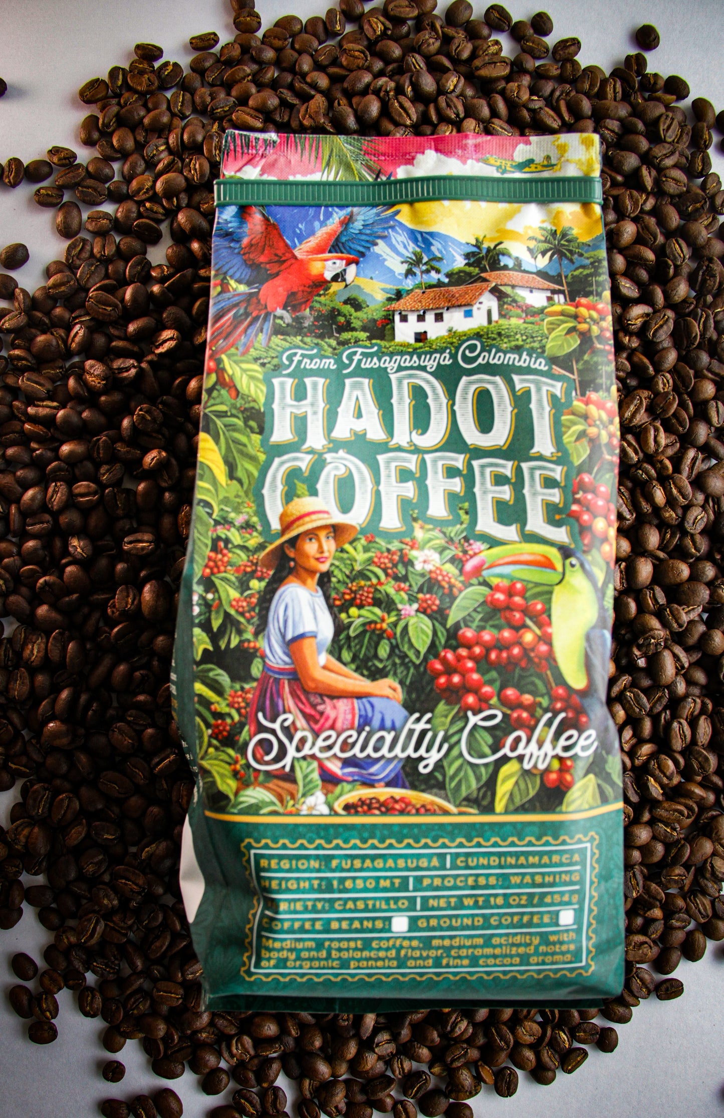 Hadot Specialty Whole Coffee Beans - 1 lb Bag
