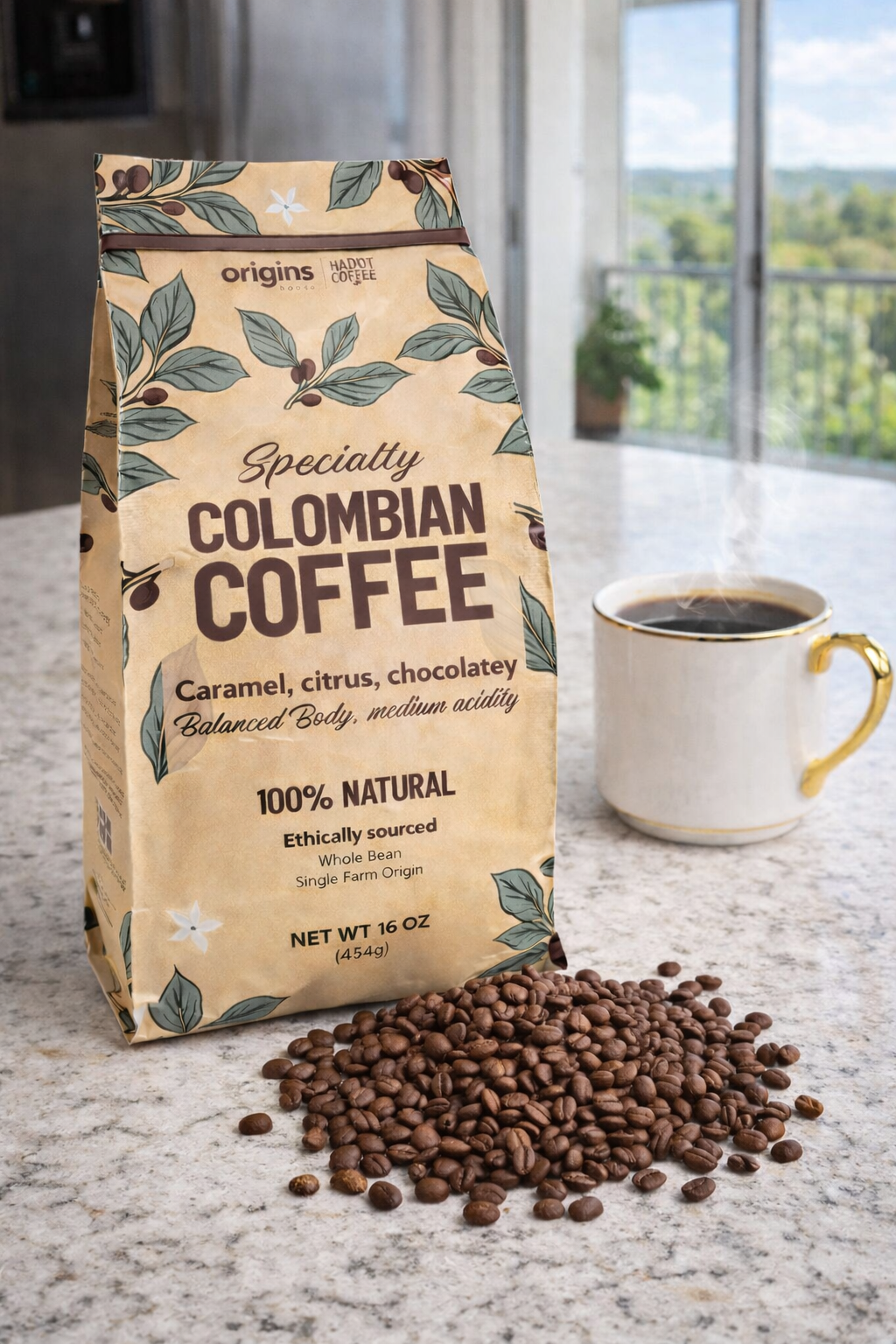 ORIGINS HOUSE Specialty-Grade Colombian Coffee: Whole Coffee Beans - 85 Cupping Score